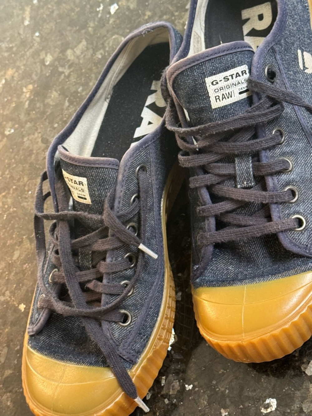 G-Star Navy Canvas Low-Top Sneakers with Gum Sole - Picture 11 of 16